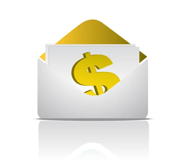 Envelop en dollarteken illustratie ontwerp geïsoleerd op een witte CHTERGRO — Stockfoto