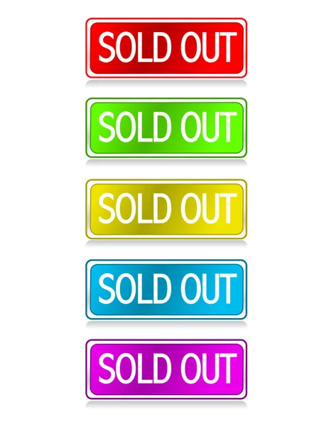 Different color Sold out buttons isolated over a white background — Stock Photo, Image