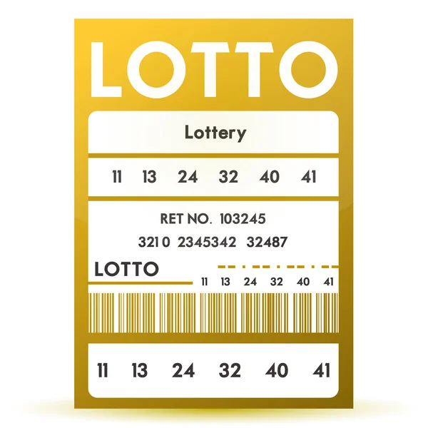 Lotería billete de lotería con código de barras y números ganadores — Foto de Stock