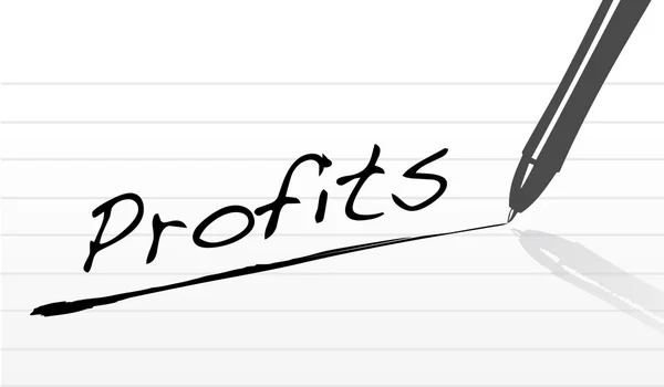 Pen writing profits — Stock Photo, Image