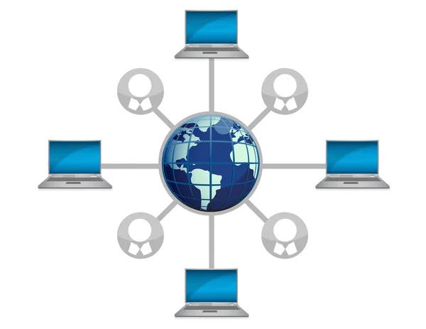 Networking communication illustration isolated over a white background — Stock Photo, Image