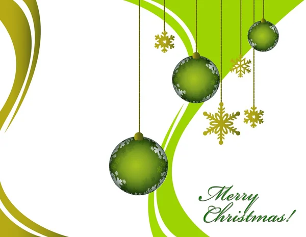 Tarjeta de felicitación de Navidad con adornos decorativos rojos y verdes — Foto de Stock