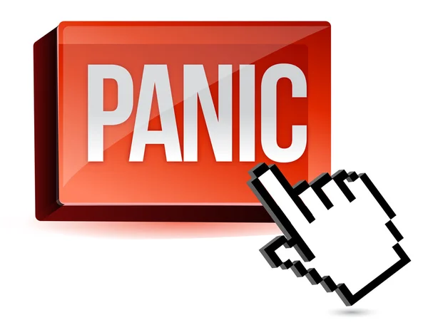 Cursor pánico botón ilustración diseño aislado sobre blanco —  Fotos de Stock