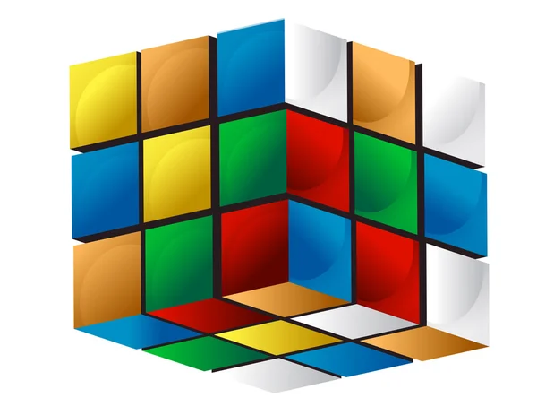 Цветной трёхмерный куб — стоковое фото