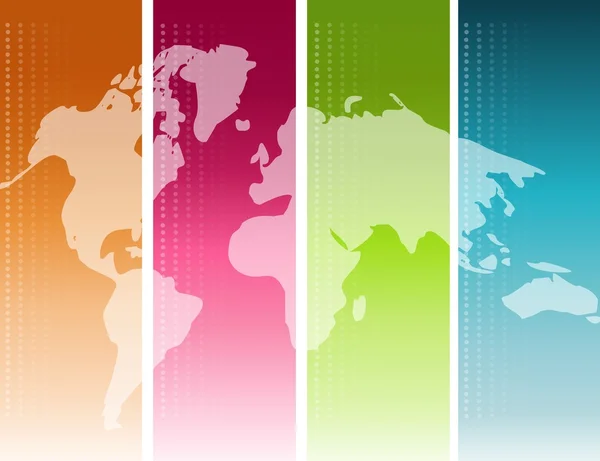 Colorful unfolded map of the world background — Stock Photo, Image