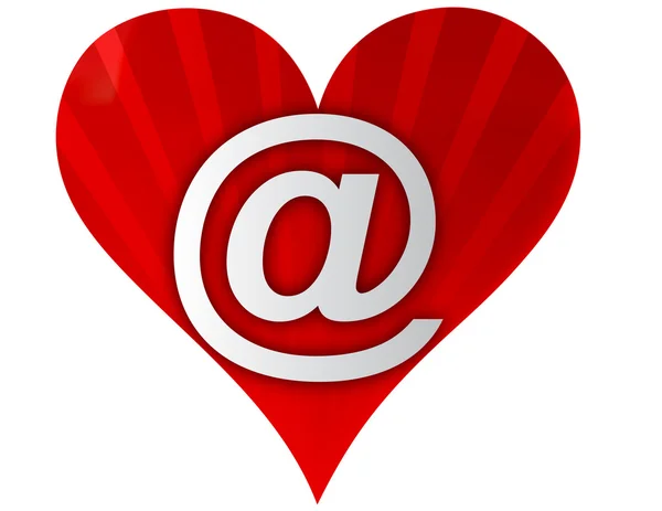Email corazón de amor —  Fotos de Stock