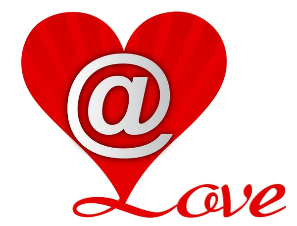Love Heart Email signe isolé sur blanc . — Photo