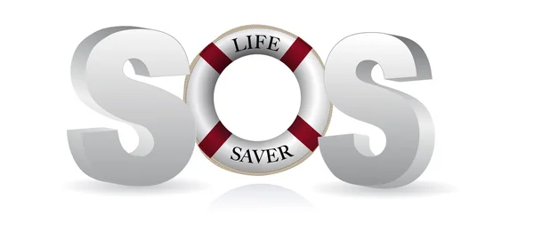 SOS salva-vidas — Fotografia de Stock