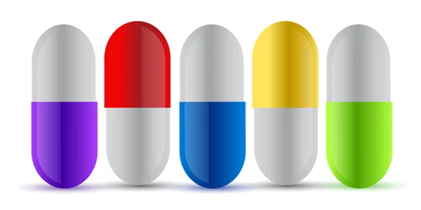 Pílulas de cores diferentes — Fotografia de Stock
