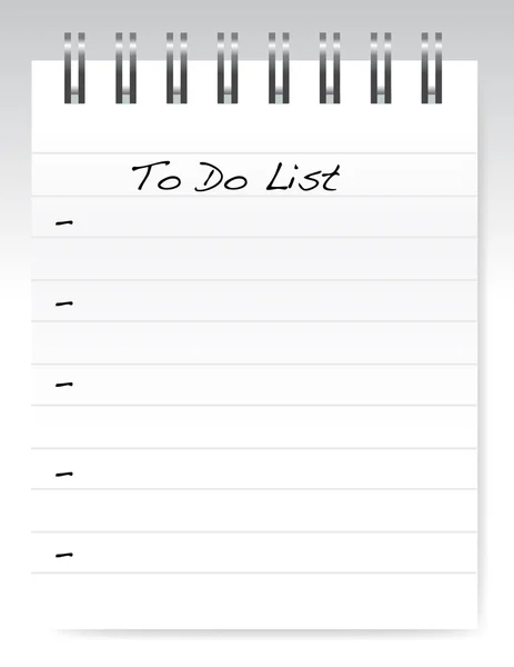 Un bloc de papel aislado en blanco, para hacer una lista — Foto de Stock