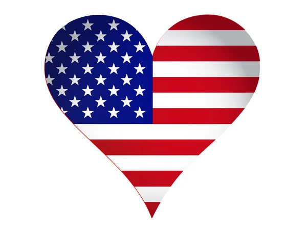 Projeto de ilustração do coração dos EUA isolado sobre um fundo branco — Fotografia de Stock