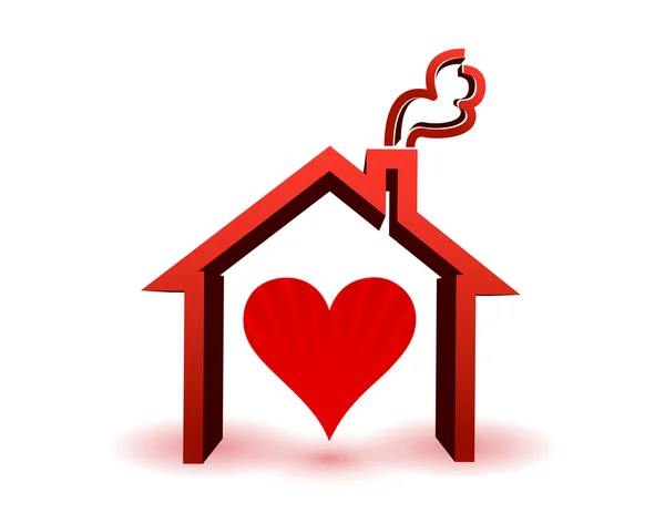 Heart inside in house — Stock Photo, Image