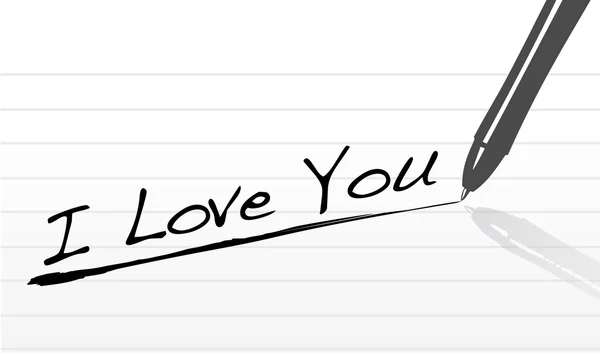 Pen schrijven dat ik hou van je — Stockfoto