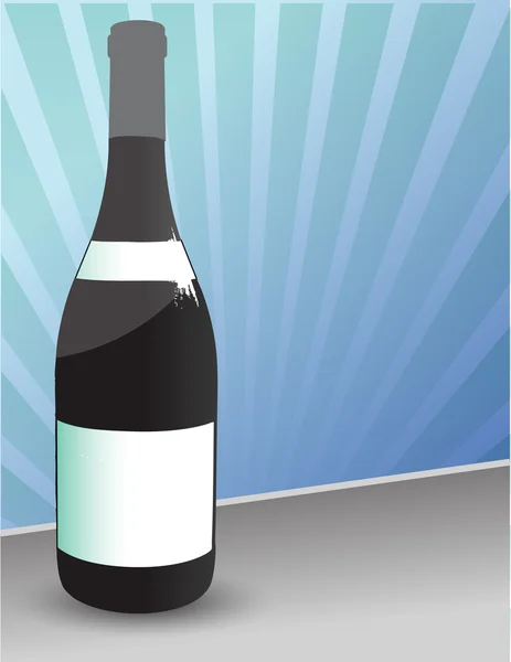 Bottiglia di vino rosso con etichette bianche — Foto Stock