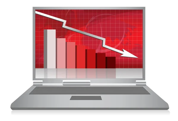 Losing Graph in Computer — Stock Photo, Image