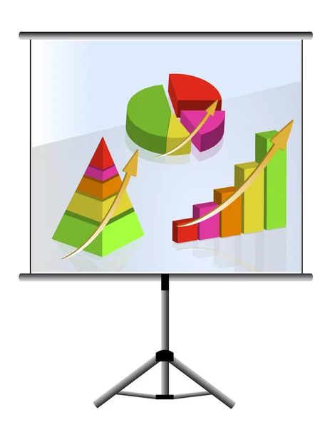 Presentation of a set of graphs illustration design over white — Stock Photo, Image
