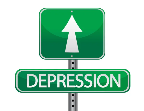 Depression illustration sign isolated over a white background — Stock Photo, Image