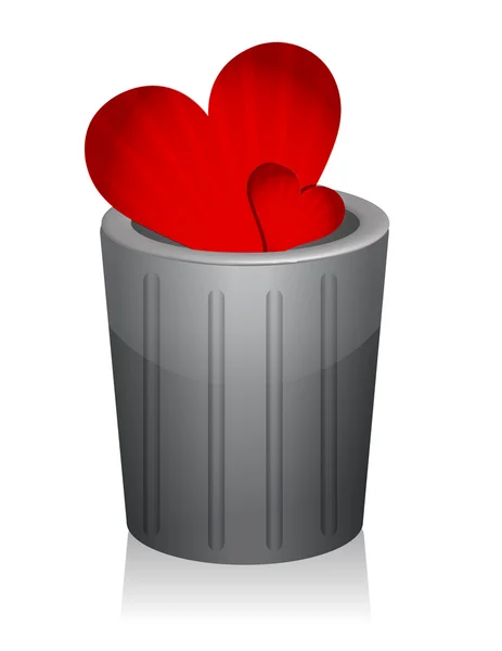 stock image A heart in the trash illustration design