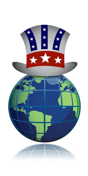 Modèle d'illustration de chapeau de globe américain isolé sur un fond blanc — Photo