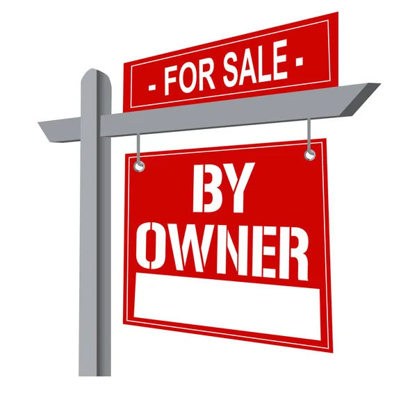 Zum Verkauf - Immobilienschild über weiß — Stockfoto
