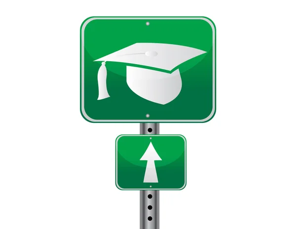 Graduation street sign over a white background — Stock Photo, Image