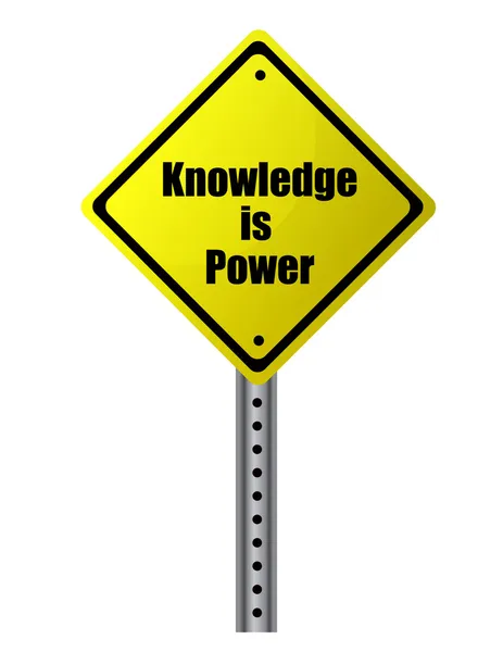 Knowledge is power Street sign file available. — Stockfoto