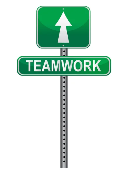 A street sign with a Teamwork theme File available — Stok fotoğraf
