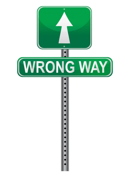 Wrong Way Street sign isolated over a white background. — Stock Photo, Image