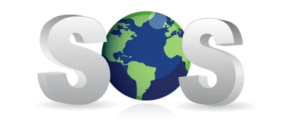 SOS - сохранить доступным файл Земли — стоковое фото