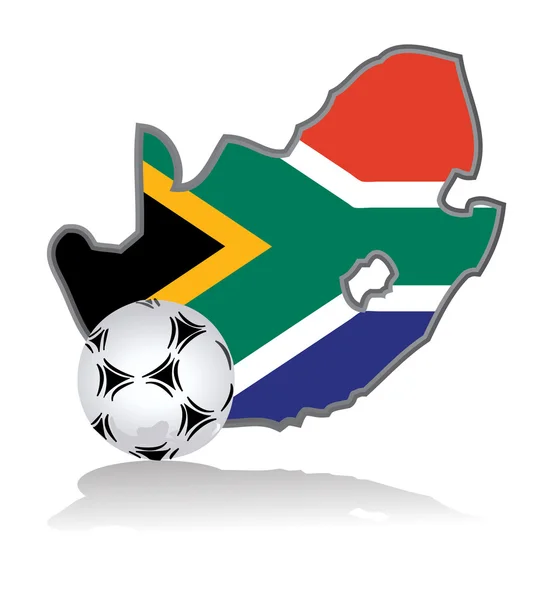 Güney Afrika ve futbol topu — Stok fotoğraf