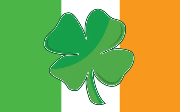 Ιρλανδική σημαία για τετράφυλλο τριφύλλι. EPS διαθέσιμα — Φωτογραφία Αρχείου