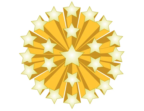 Ilustración de bola Golden Star aislada sobre un fondo blanco . —  Fotos de Stock