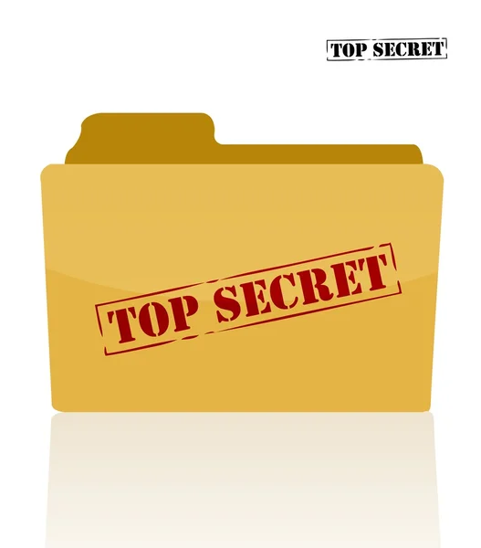 Pasta de documentos secretos com top secret impresso no rosto — Fotografia de Stock