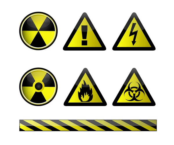 Of chemical hazard symbols on white — Stock Photo, Image
