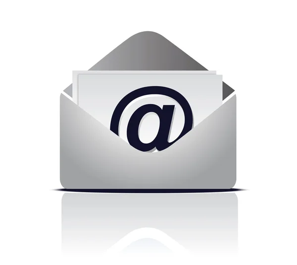 Sobre signo de correo electrónico aislado en el archivo blanco disponible — Foto de Stock