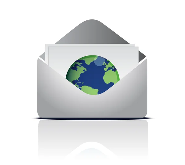 Enveloppe email world sign isolé sur fichier blanc disponible — Photo
