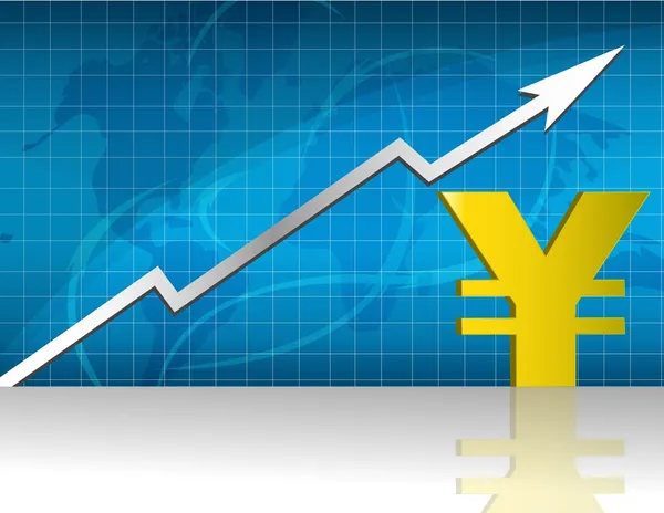 Yen currency trading graph file available — Stock Photo, Image