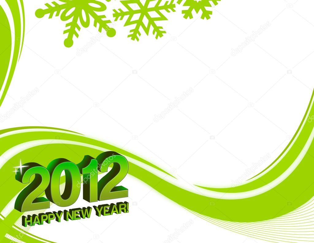 2012 happy new year background with snowflakes