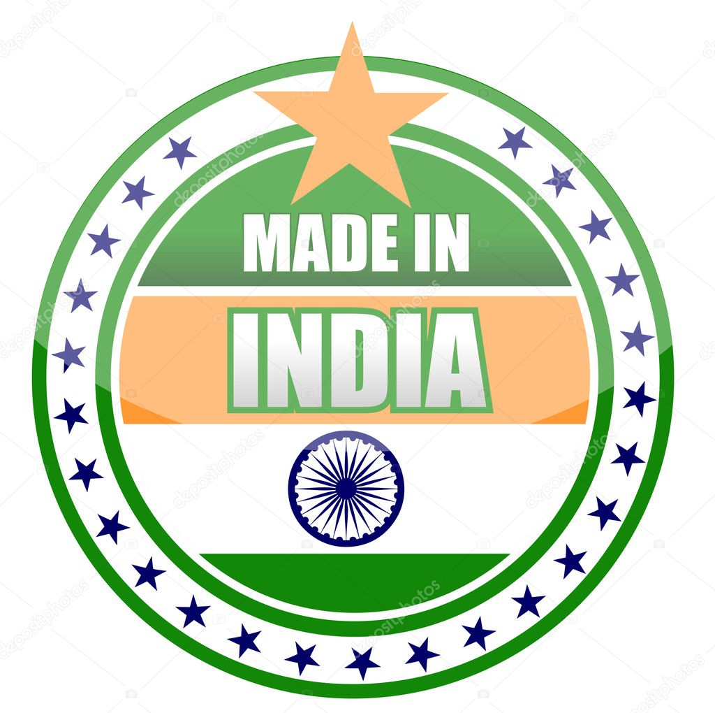 Made in india stamp isolated over a white background. — Stock Photo ...