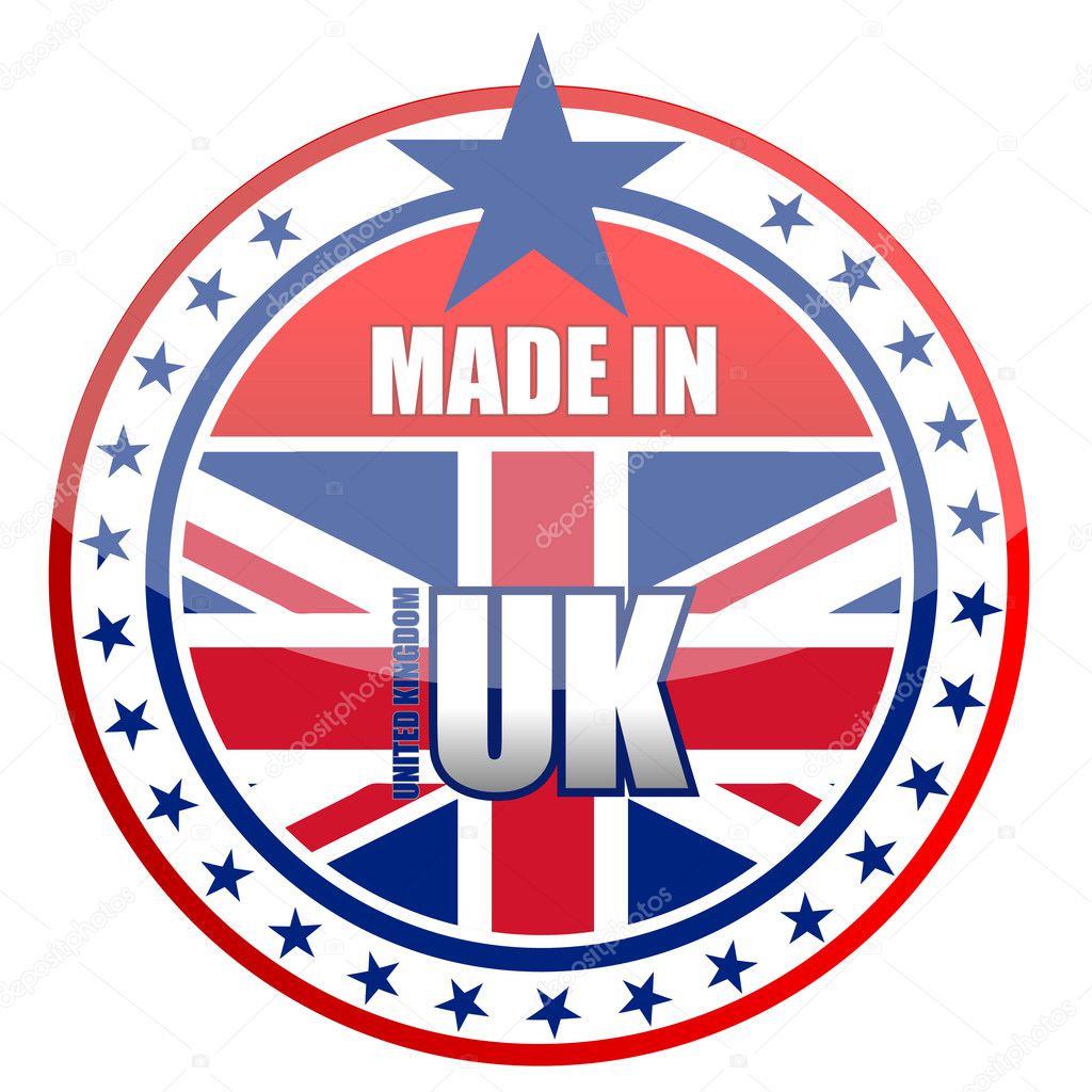 Made in uk stamp isolated over a white background.
