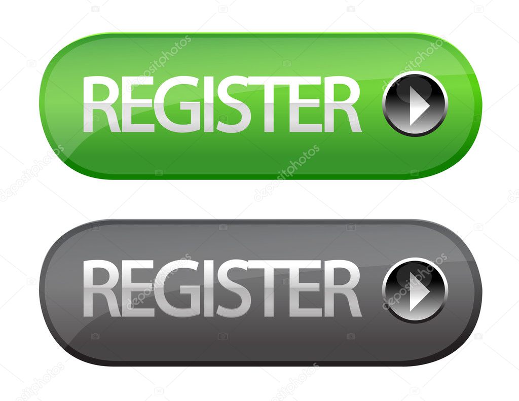 Register button isolated over a withe background