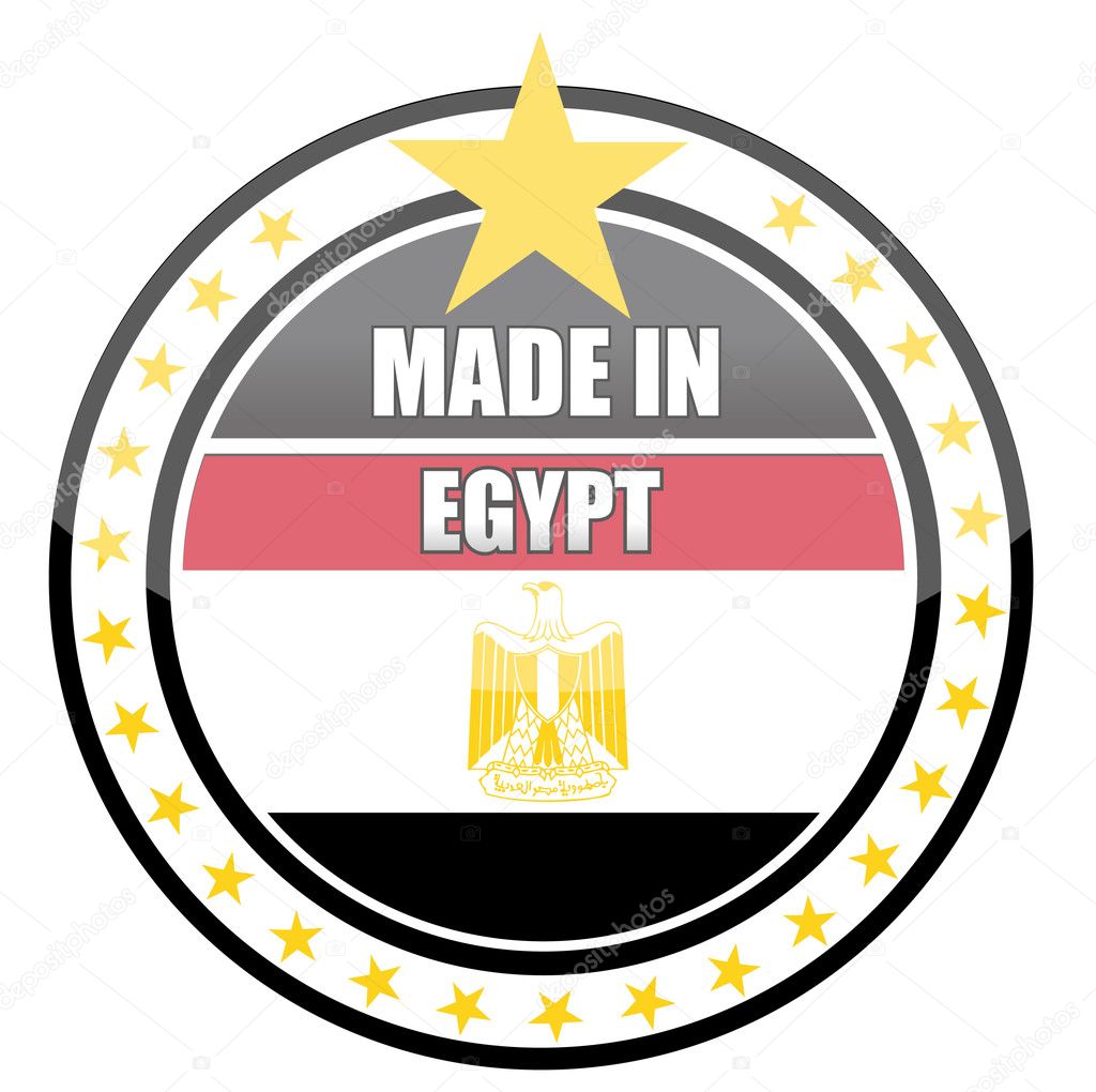 Made in egypt illustration stamp isolated over a white background