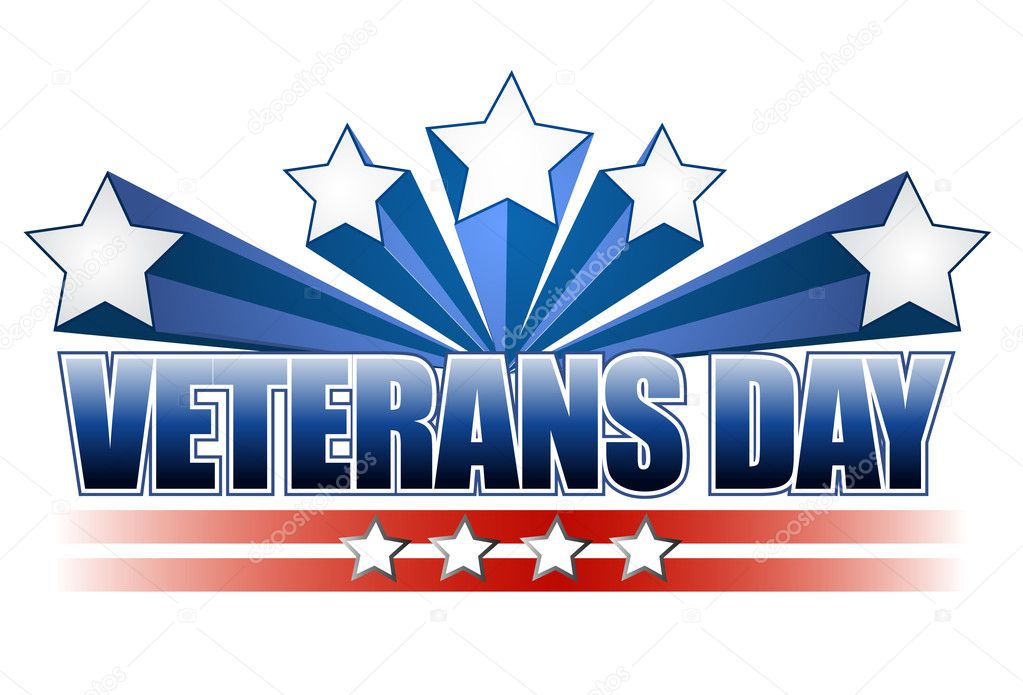 Veterans day logo illustration isolated over a white background.