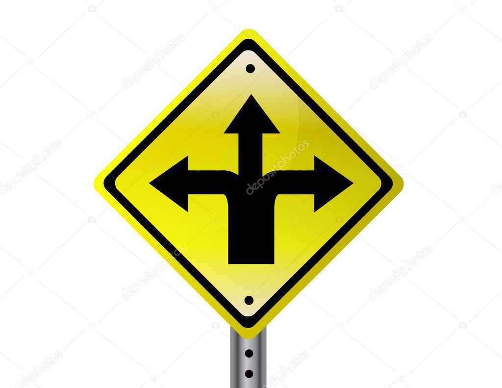 Three way isolated traffic sign file also available.