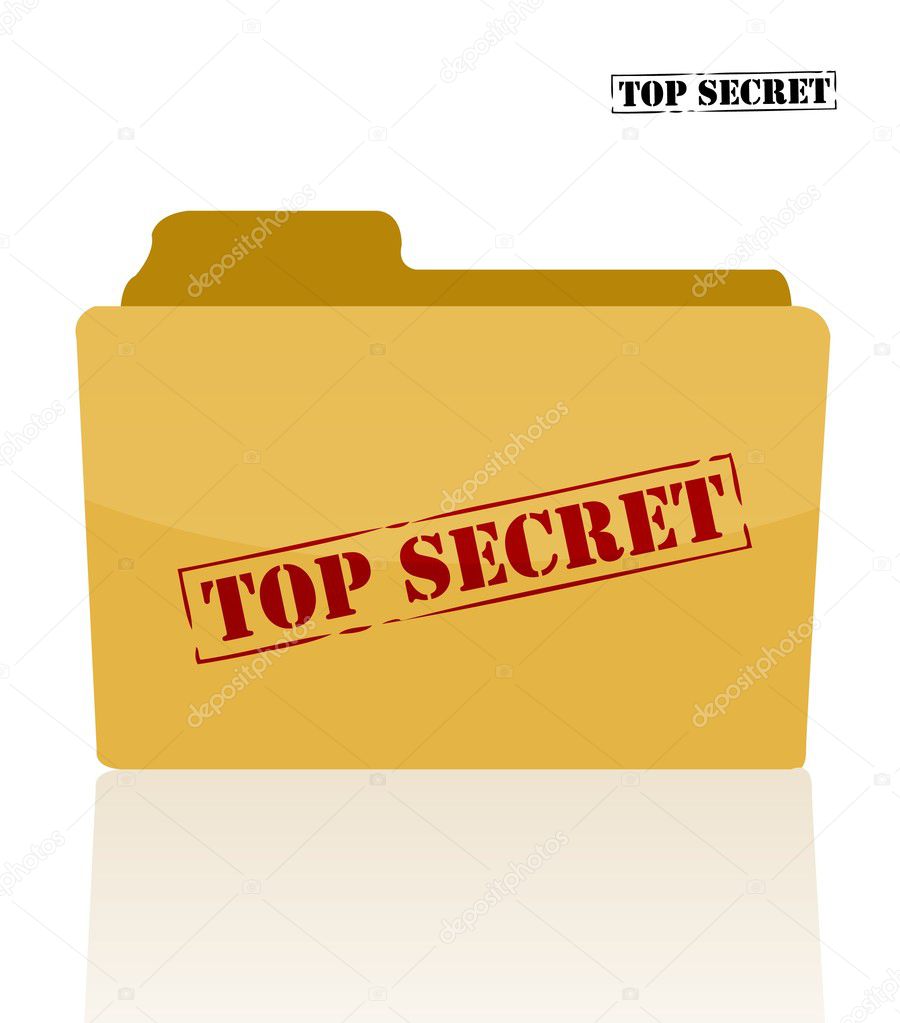 Secret document folder with top secret printed on face