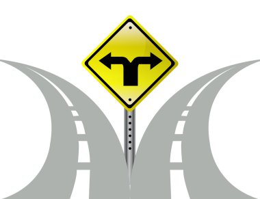 Decision choice direction arrows road sign clipart