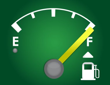 Detailed gas gage illustration design isolated on a dark green background clipart