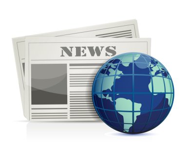 International news illustration design over white clipart