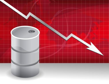 Oil prices falling down concept illustration clipart