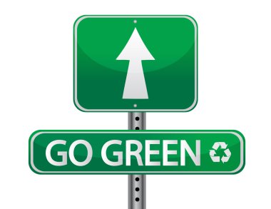 Go green sign illustration design over a white background clipart